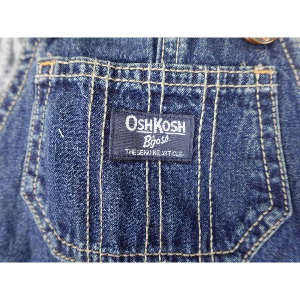 OshKosh B'gosh Denim Overalls Baby 12M Blue Good Vestbak Carpenter Bibs